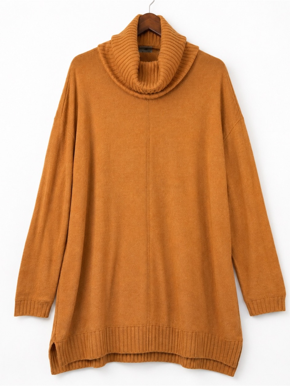 Lulus Autumn Daze Cowl Neck Oversized Tunic Sweater Camel M NWT